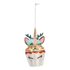 Anhänger Einhorn-Cupcake, Glas, 11 Cm