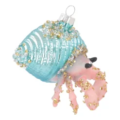 Anhänger Einsiedlerkrebs, Rosa, Glas, 9 Cm