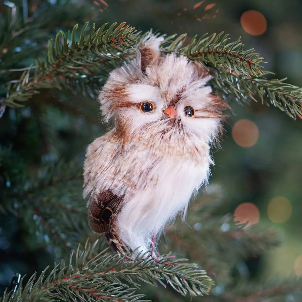 Anhänger Eule, Braun, Kunststoff, 13 Cm