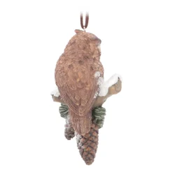 Anhänger Eule, Polyresin, 11 Cm