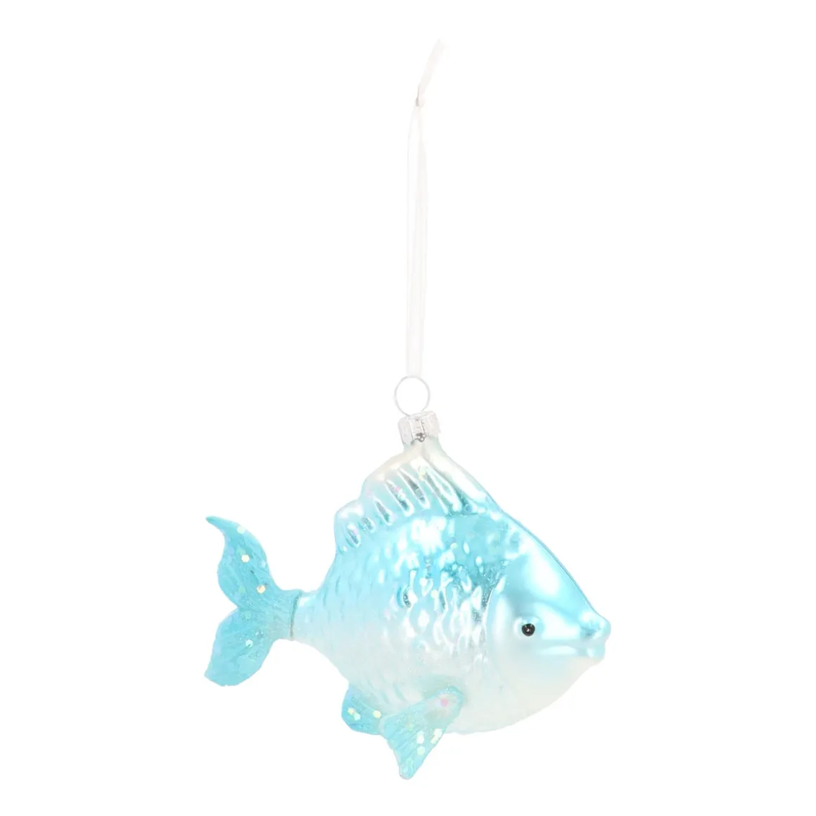 Anhänger Fisch, Blau, Glas, 9 Cm