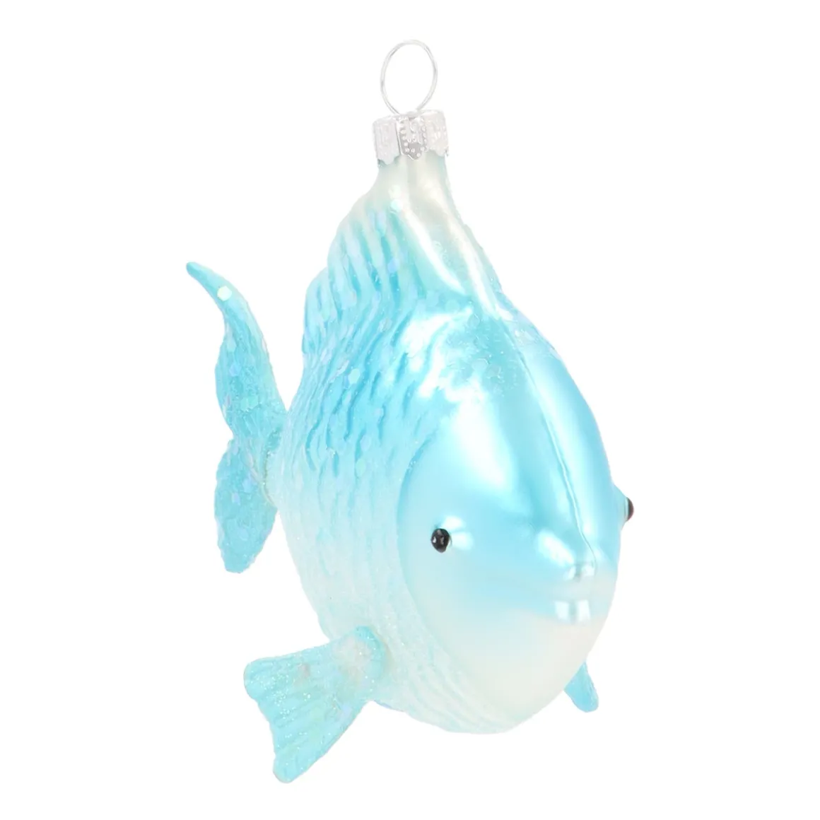 Anhänger Fisch, Blau, Glas, 9 Cm