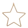 Anhänger Glitzer-Stern, Gold, Kunststoff, 14 Cm