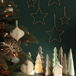 Anhänger Glitzer-Stern, Gold, Kunststoff, 14 Cm