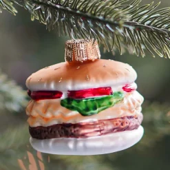 Anhänger Hamburger, Glas, 6 Cm