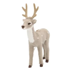 Anhänger Hirsch Grau, Aus Kunstfell, 13 Cm