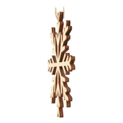 Anhänger Holz-Schneeflocke, Natur, 12 Cm