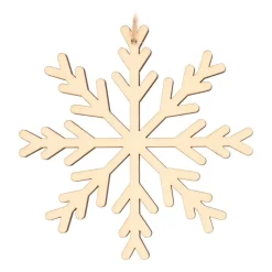 Anhänger Holz-Schneeflocke, Natur, 12 Cm