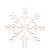 Anhänger Holz-Schneeflocke, Weiß, 12 Cm