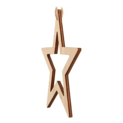 Anhänger Holz-Stern, Natur, 15 Cm