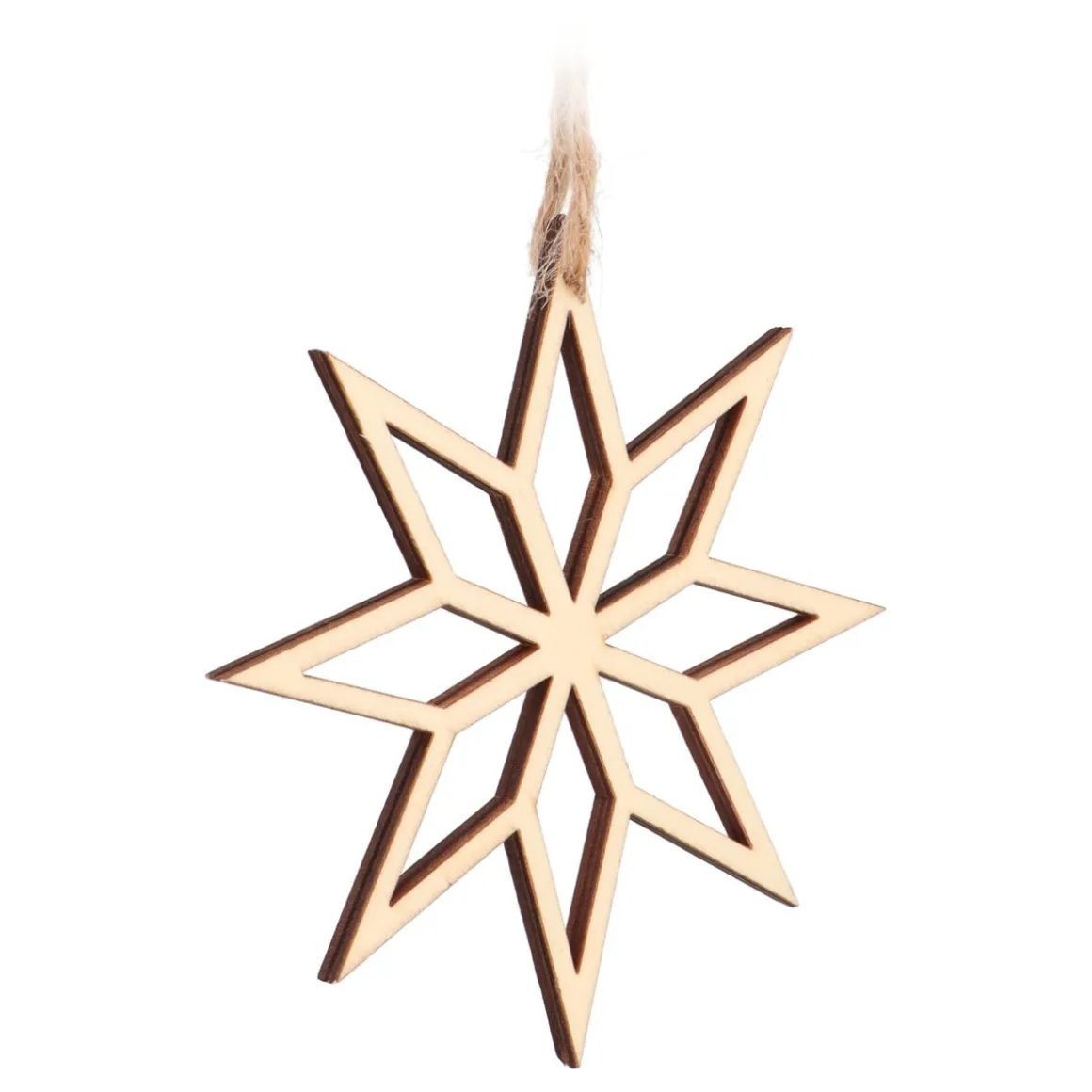 Anhänger Holz-Stern, Natur, 12 Cm