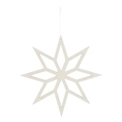 Anhänger Holz-Stern, Weiß, 12 Cm