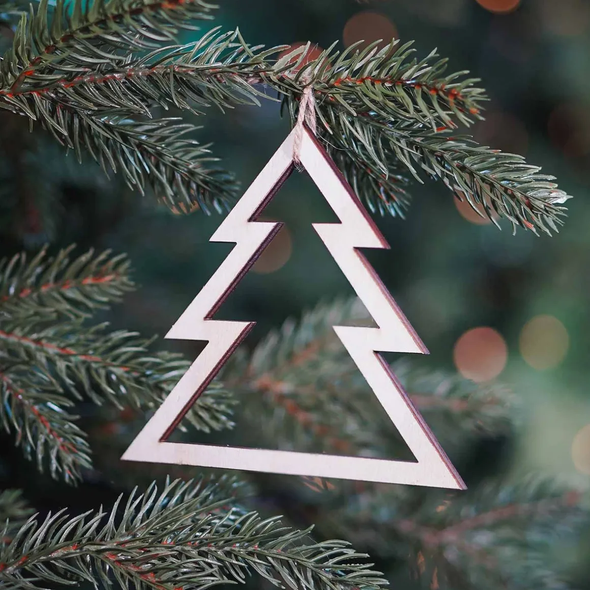 Anhänger Holz-Tannenbaum, Natur, 15 Cm