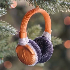 Anhänger Kopfhörer, Gold, Glas, 10 Cm