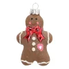 Anhänger Lebkuchenfigur, Braun, Glas, 8 Cm