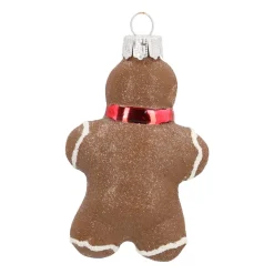 Anhänger Lebkuchenfigur, Braun, Glas, 8 Cm
