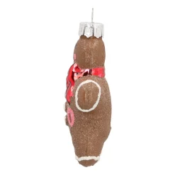 Anhänger Lebkuchenfigur, Braun, Glas, 8 Cm