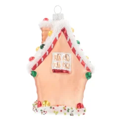 Anhänger Lebkuchenhaus, Glas, 11 Cm