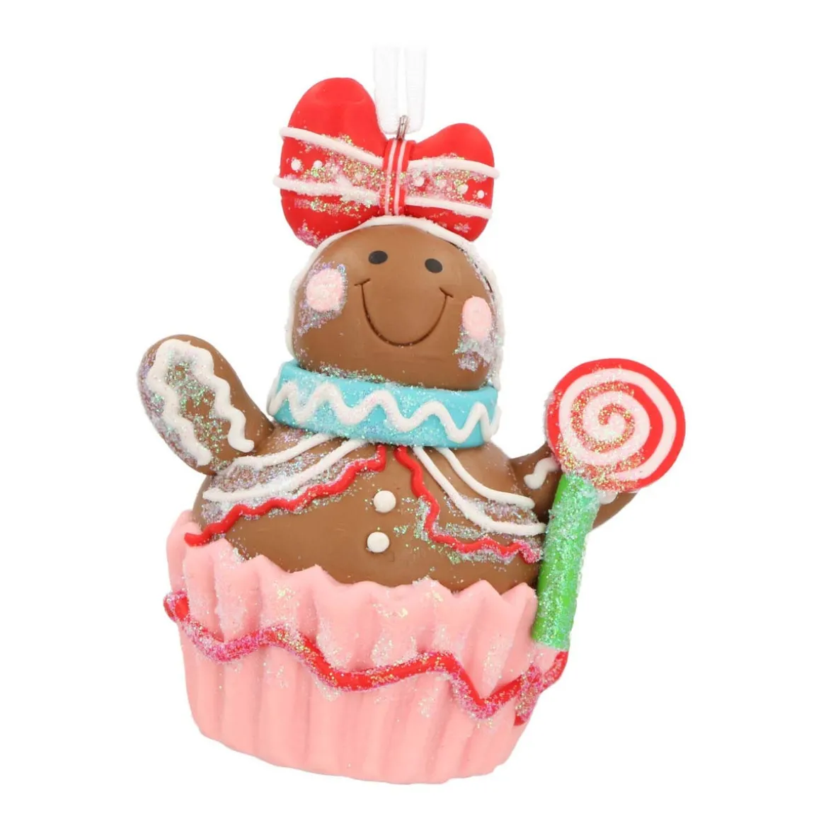 Anhänger Lebkuchenmann-Cupcake, Kunststoff, 10 Cm