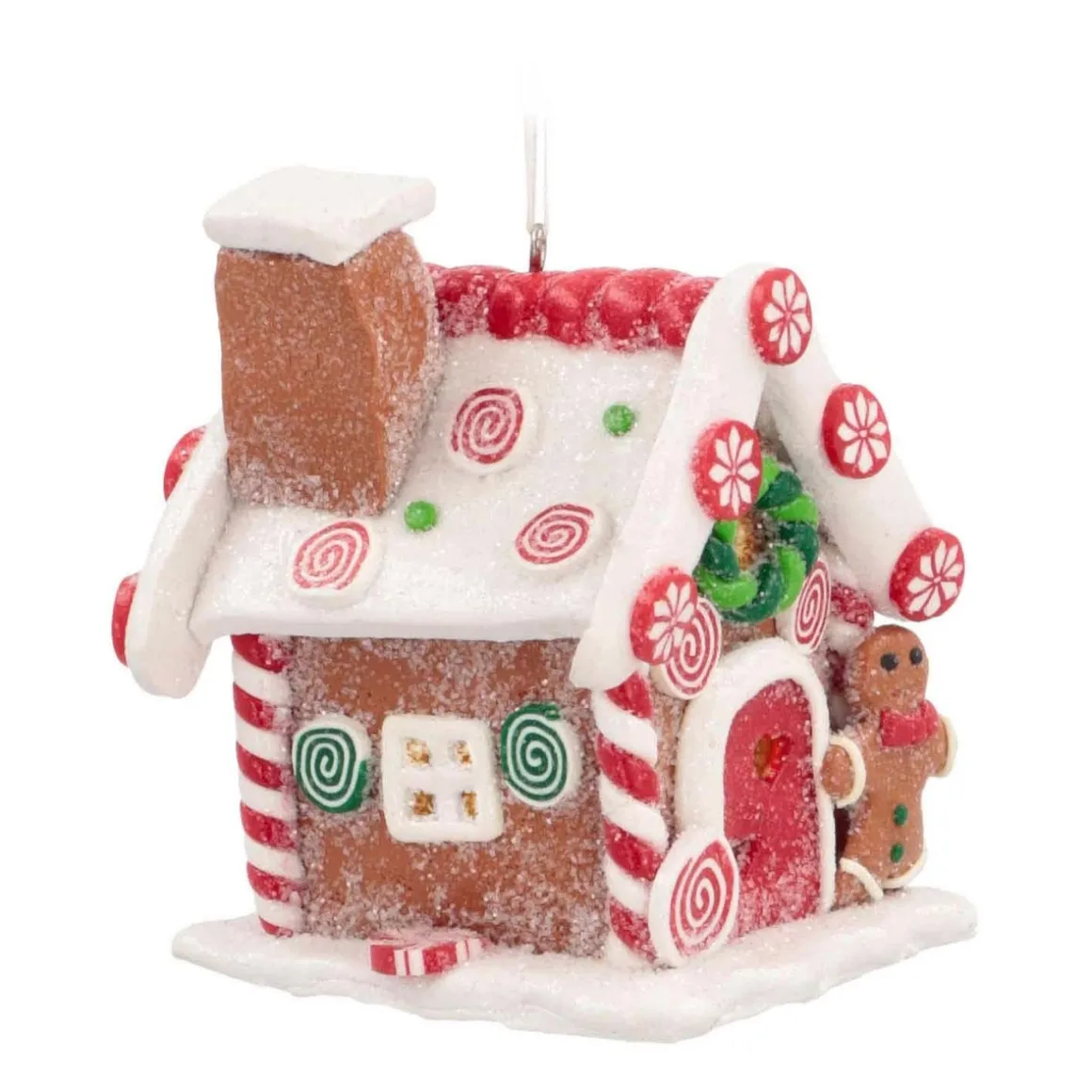Anhänger LED Süßigkeitenhaus, Modelliermasse, 10 Cm