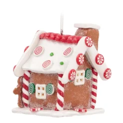 Anhänger LED Süßigkeitenhaus, Modelliermasse, 10 Cm