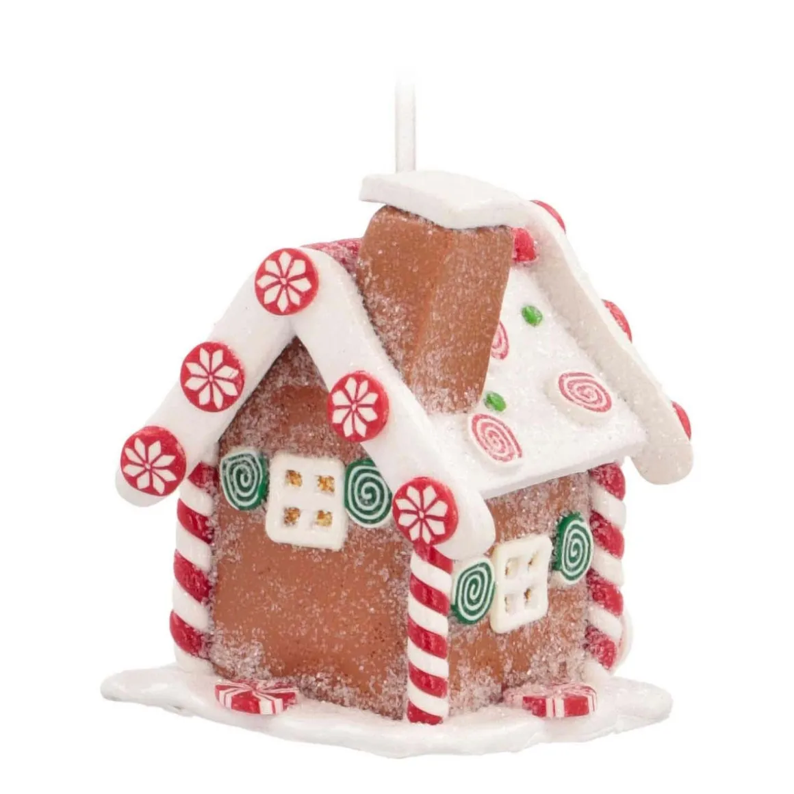 Anhänger LED Süßigkeitenhaus, Modelliermasse, 10 Cm