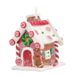 Anhänger LED Süßigkeitenhaus, Modelliermasse, 10 Cm