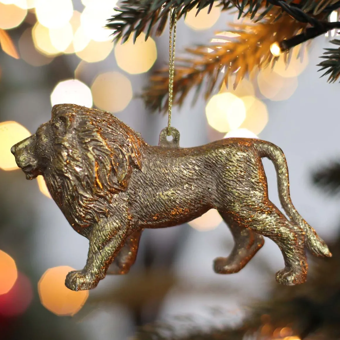 Anhänger Löwe, Gold, Kunststoff, 12 Cm