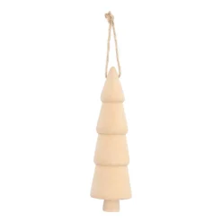 Anhänger Moderner Holz-Tannenbaum, Natur, 12 Cm