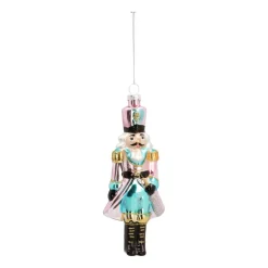 Anhänger Nussknacker König, Glas, 16 Cm