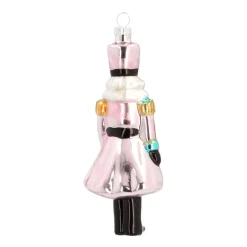 Anhänger Nussknacker König, Glas, 16 Cm