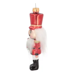 Anhänger Nussknacker, Rot, Glas, 13 Cm