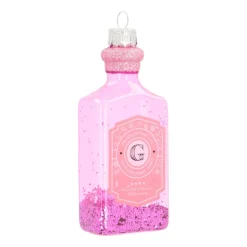 Anhänger Pink Gin, Glas, 12 Cm