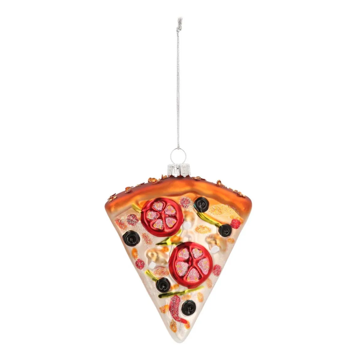 Anhänger Pizza, Glas, 11 Cm