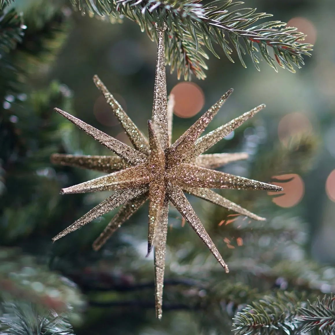 Anhänger Polarstern, Hellgold, Kunststoff, 15 Cm