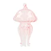 Anhänger Qualle, Rosa, Glas, 12 Cm