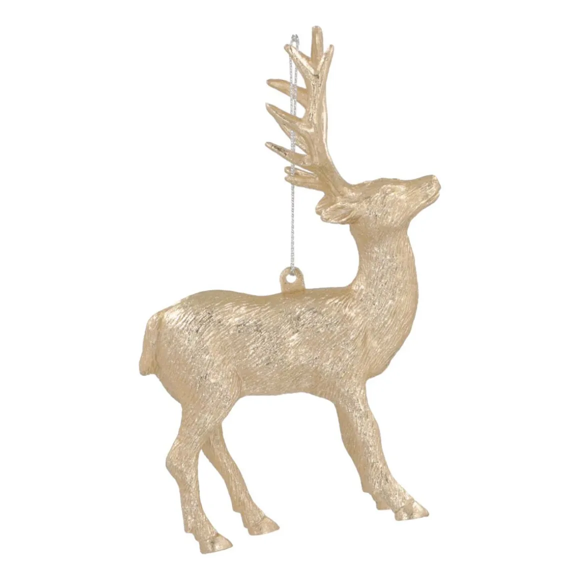 Anhänger Rentier, Champagner, Kunststoff, 15 Cm