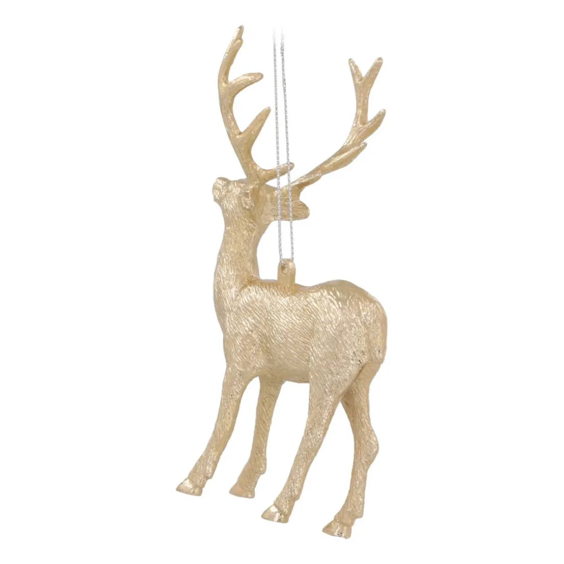 Anhänger Rentier, Champagner, Kunststoff, 15 Cm