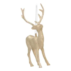 Anhänger Rentier, Champagner, Kunststoff, 15 Cm