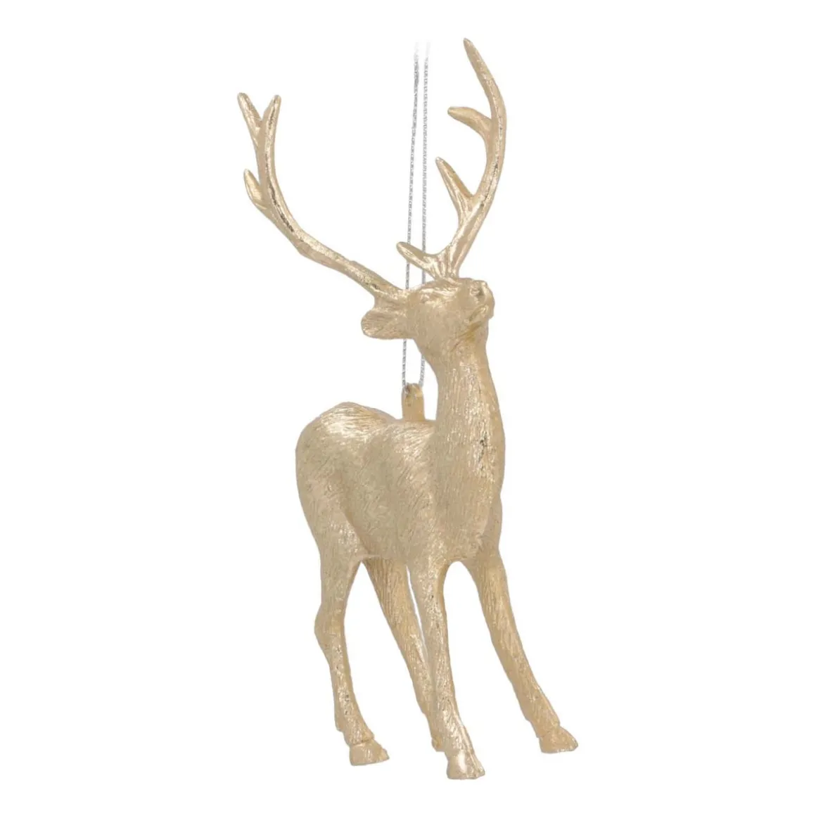 Anhänger Rentier, Champagner, Kunststoff, 15 Cm