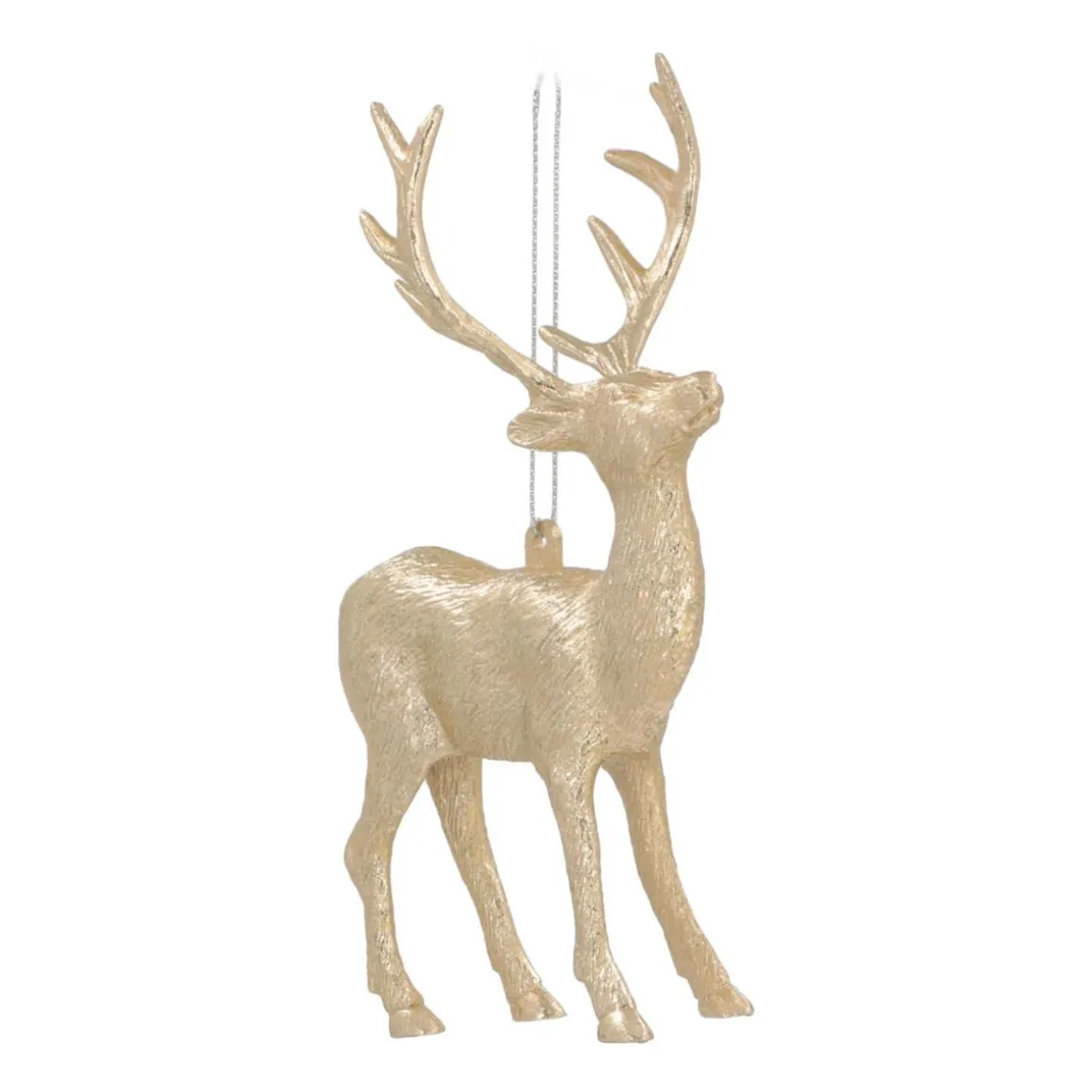 Anhänger Rentier, Champagner, Kunststoff, 15 Cm