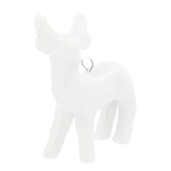 Anhänger Rentier Weiß, Aus Porzellan, 6 Cm