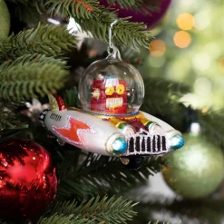 Anhänger Roboter Im Space-Mobil, Bunt, Glas, 11 Cm