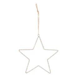 Anhänger Stern, Champagner, Metall, 14 Cm