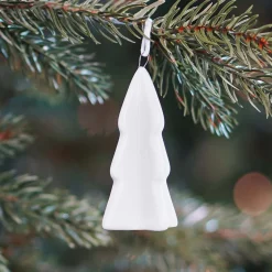Anhänger Tannenbaum, Weiß, Porzellan, 7 Cm