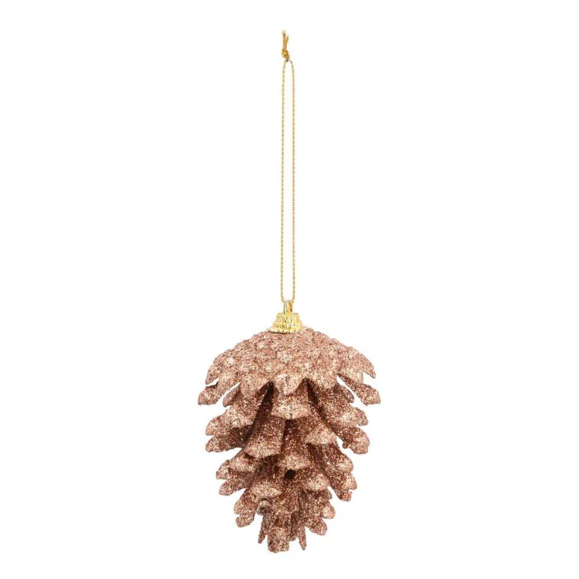 Anhänger Tannenzapfen Mit Bronze-Glitzer, 8 Cm