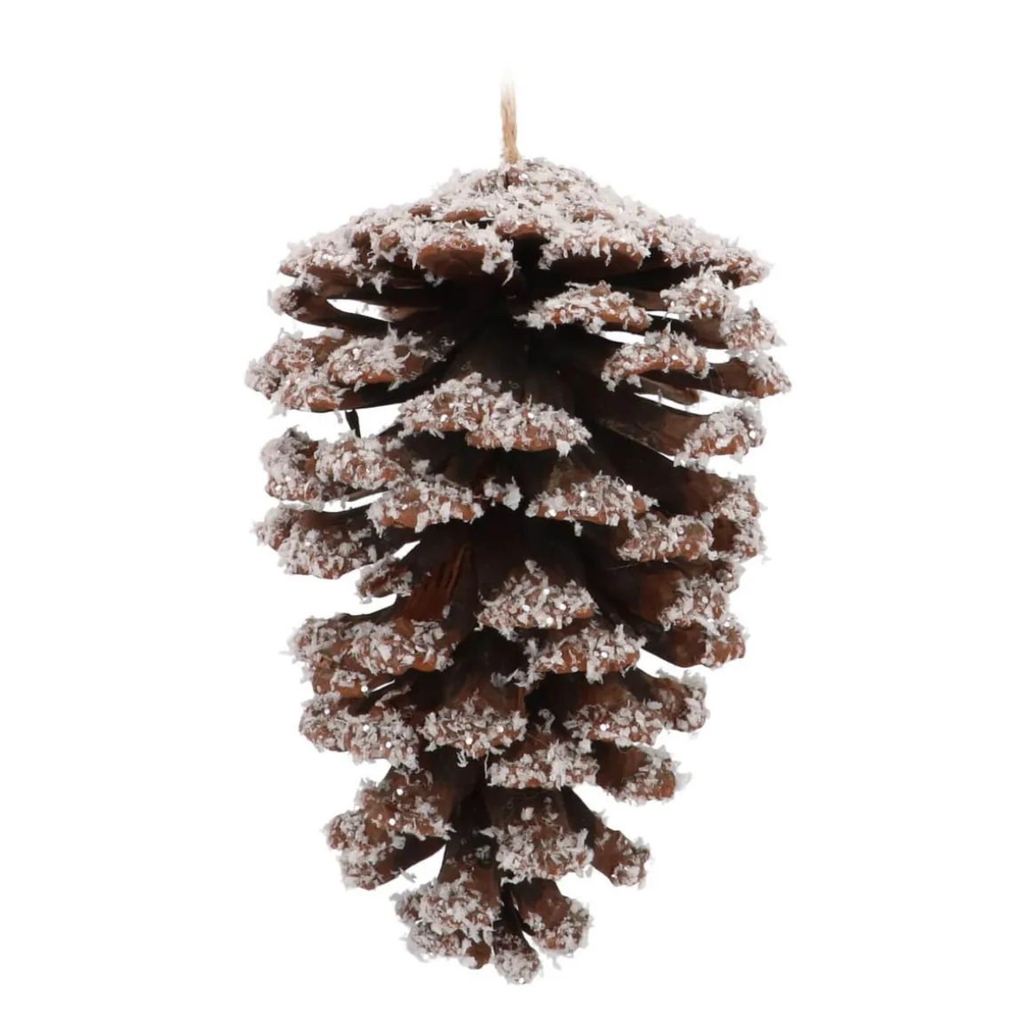 Anhänger Tannenzapfen Natürlich Mit Kunstschnee, 12 Cm