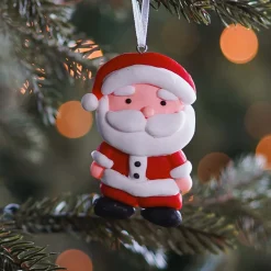 Anhänger Weihnachtsmann, Modelliermasse, 8,5 Cm