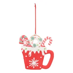 Anhänger Weihnachtstasse, Modelliermasse, 11 Cm
