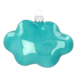 Anhänger Wolke „Cool“, Petrol, Glas, 11 Cm